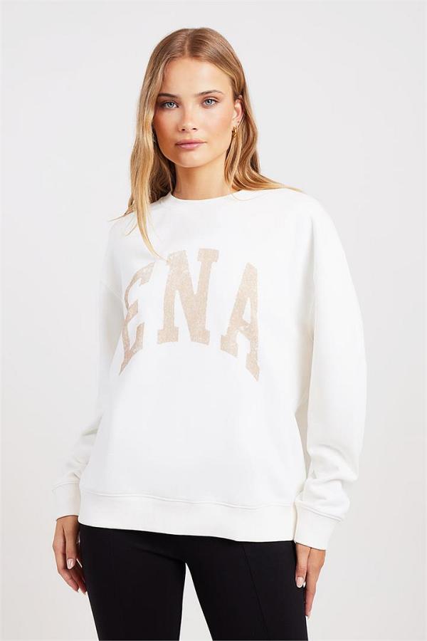 Ena Pelly Lilly Oversized Sweater Vintage White