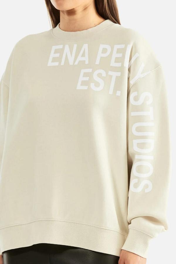Ena Pelly Lily Oversized Sweater Off White Wash