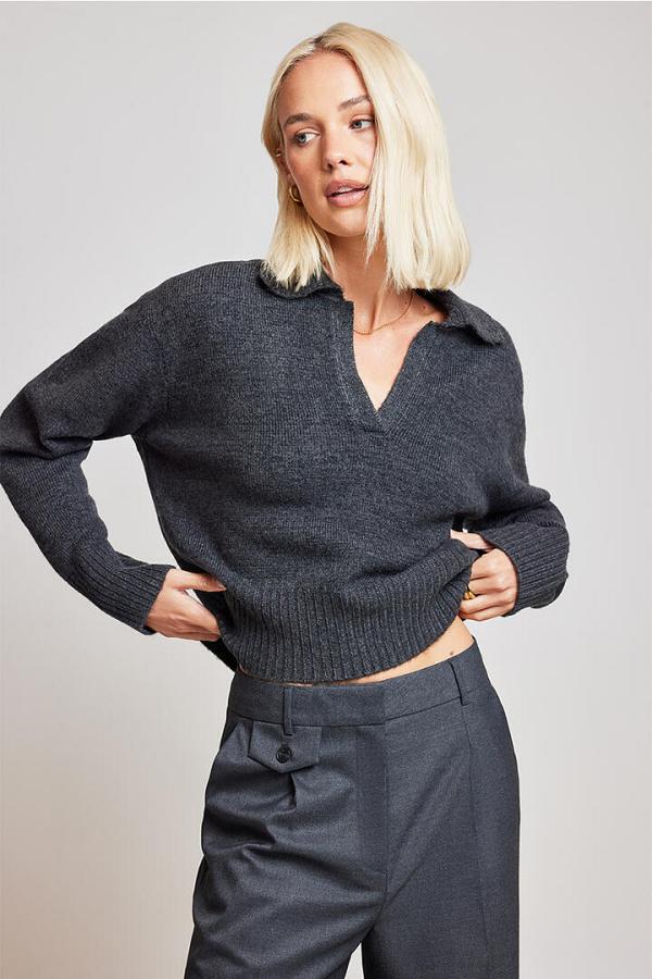 Nude Lucy Kinsley Rugby Knit Charcoal