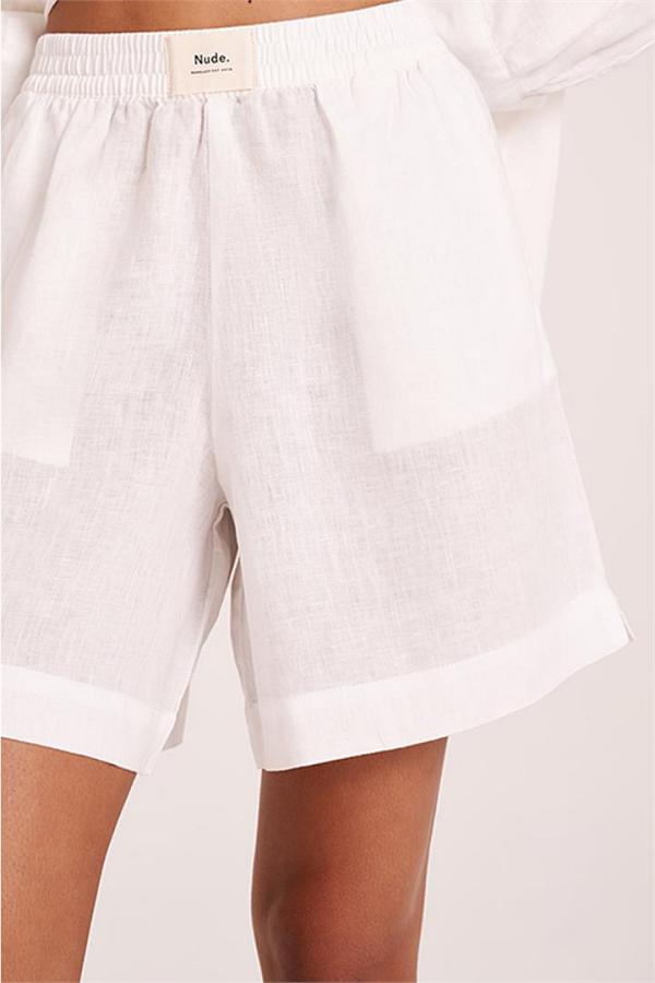 Nude Lucy Lounge Linen Short White