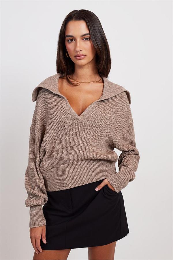Nude Lucy Nala Rugby Knit Latte