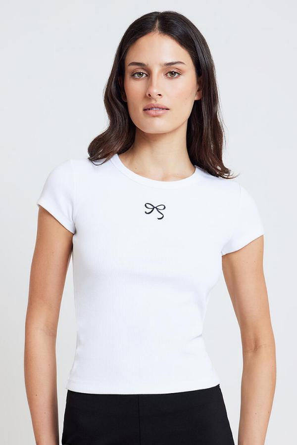 Ode Codi Bow Tee Bright White