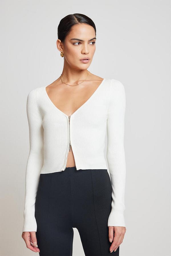 Ode Mel V-Neck Knit Chalk