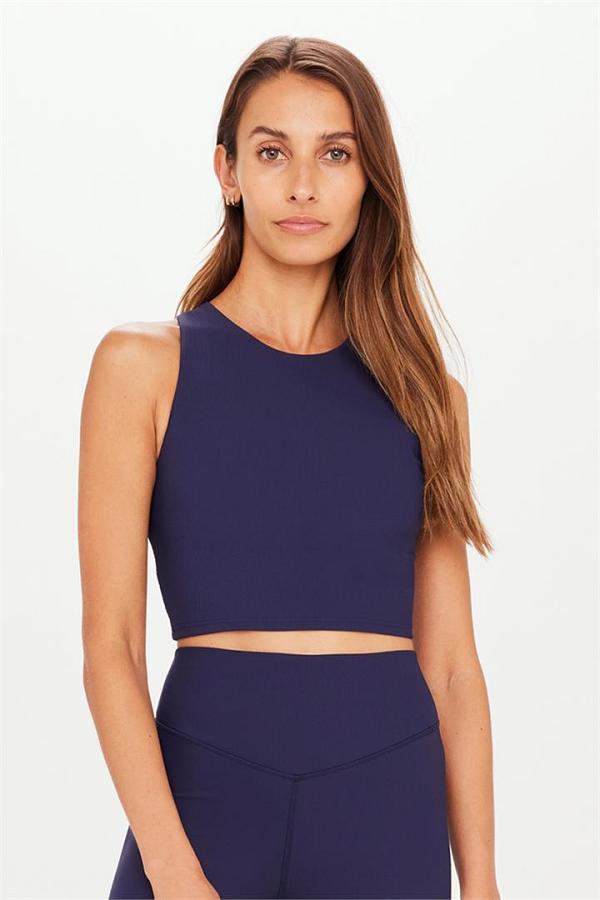 The Upside Ribbed Samara Crop Navy