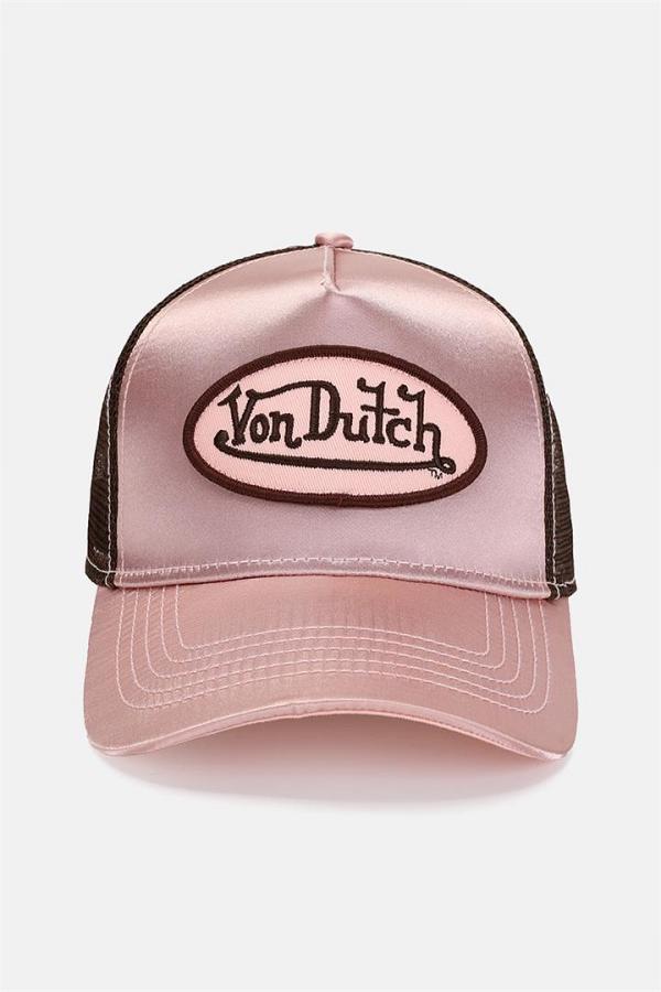 Von Dutch Pink Satin Trucker Cap Satin Pink
