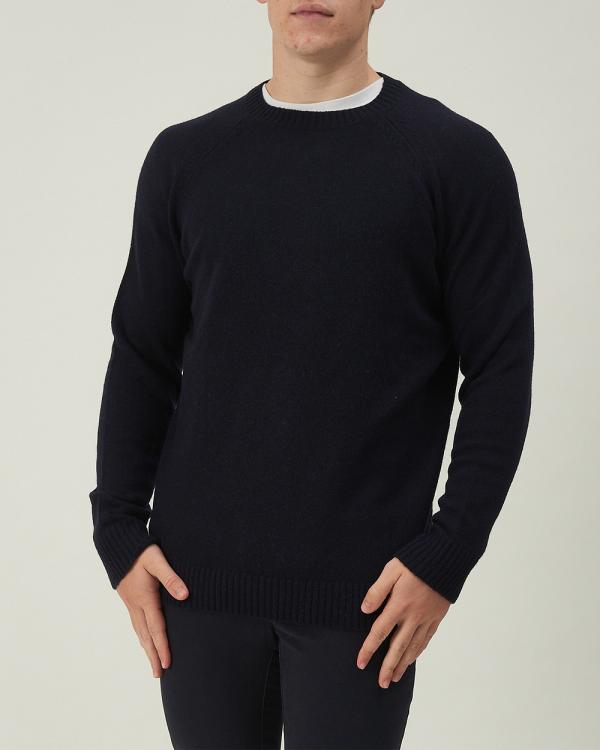 3 Wise Men - 3 Wise Men Zac Crew Neck Wool Knit   Navy - Jumpers & Cardigans (Navy) 3 Wise Men Zac Crew Neck Wool Knit - Navy