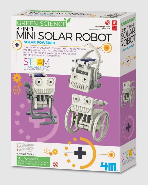 4M - 4M   Eco Engineering   3 in 1 Mini Solar Robot - Educational & Science Toys (White) 4M - Eco Engineering - 3 in 1 Mini Solar Robot