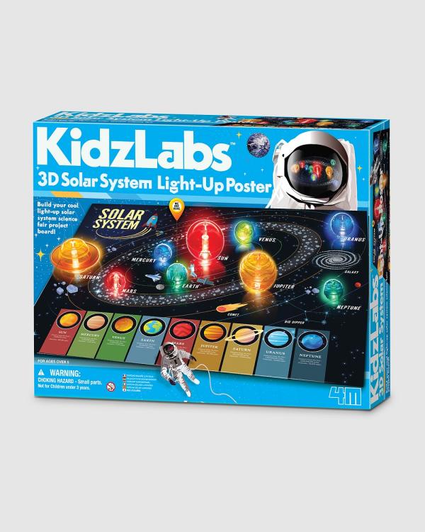 4M - KidzLabs   3D Solar System Light Up Poster Board - Educational & Science Toys (Black) KidzLabs - 3D Solar System Light-Up Poster Board