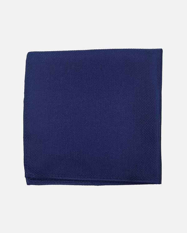 Abelard - Textured Silk Pocket Square - Pocket Squares (NAVY) Textured Silk Pocket Square