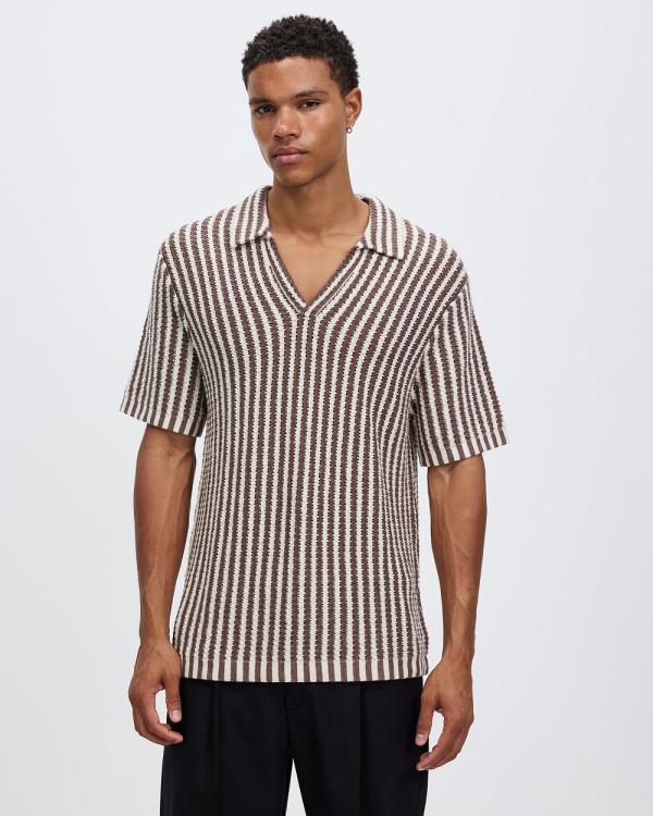 Abercrombie & Fitch - Handcrafted Tonal Swolo - Shirts & Polos (Tonal Tan Stripe) Handcrafted Tonal Swolo