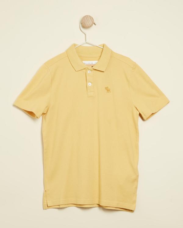 Abercrombie & Fitch - Short Sleeve Pique Polo   Kids Teens - Shirts & Polos (Anthracite) Short Sleeve Pique Polo - Kids-Teens