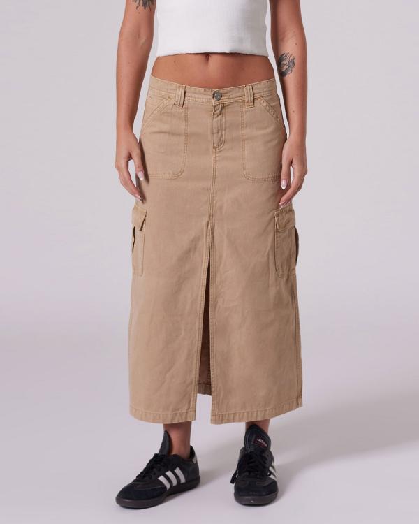 Abrand - 99 Low Maxi Skirt Cargo - Skirts (Oat) 99 Low Maxi Skirt Cargo