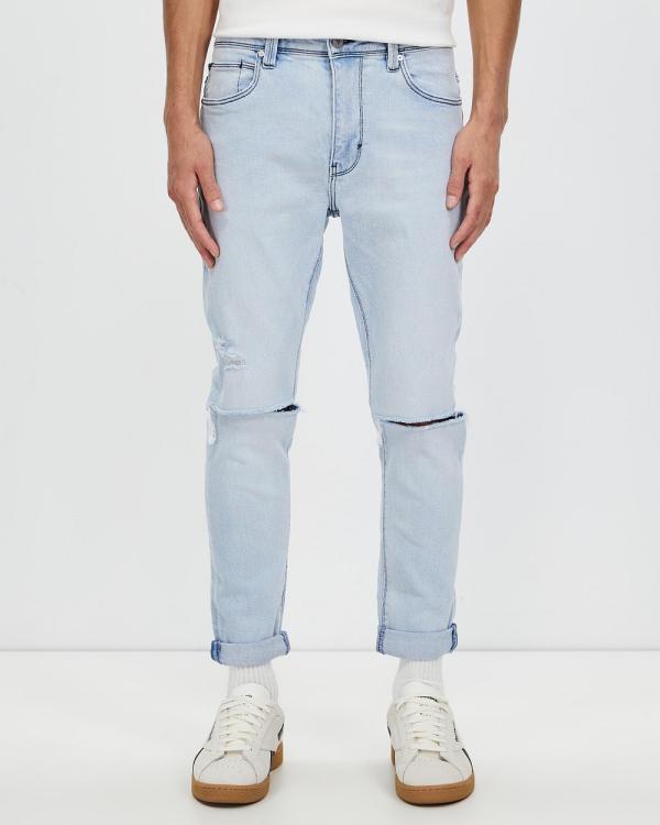 Abrand - Dropped Skinny Remaster Rip Jeans - Jeans (Bleached Vintage Blue) Dropped Skinny Remaster Rip Jeans