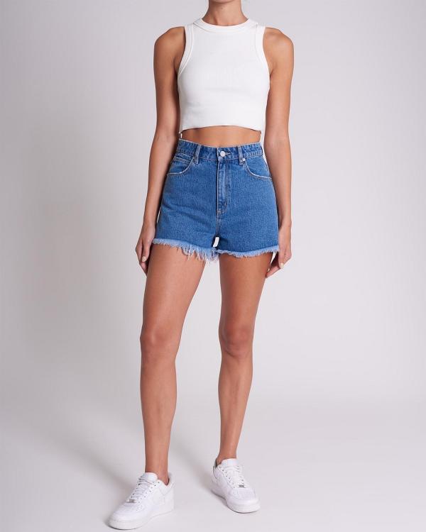 Abrand - Gia High Relaxed Shorts - Denim (Mid Blue) Gia High Relaxed Shorts