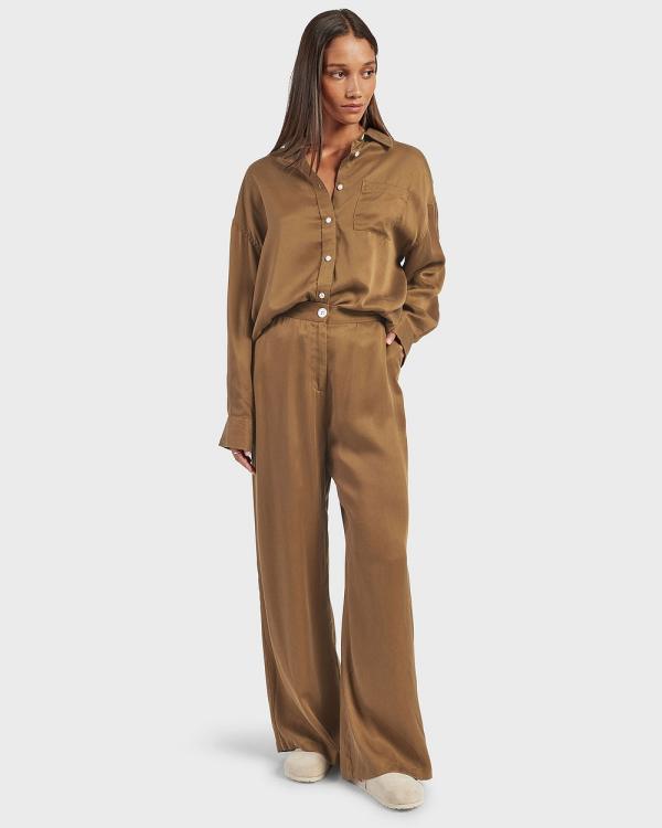 Academy Brand - Greta Relaxed Trouser - Pants (BROWN) Greta Relaxed Trouser