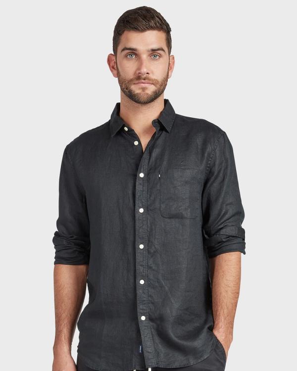 Academy Brand - Hampton L S Linen Shirt - Shirts & Polos (Black) Hampton L-S Linen Shirt