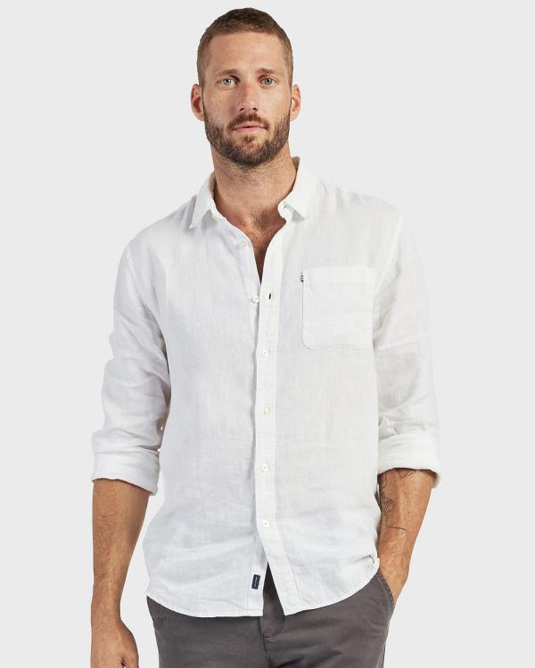 Academy Brand - Hampton L S Linen Shirt - Shirts & Polos (White) Hampton L-S Linen Shirt