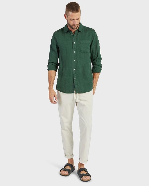 Academy Brand - Hampton Linen Shirt - Casual shirts (GREEN) Hampton Linen Shirt
