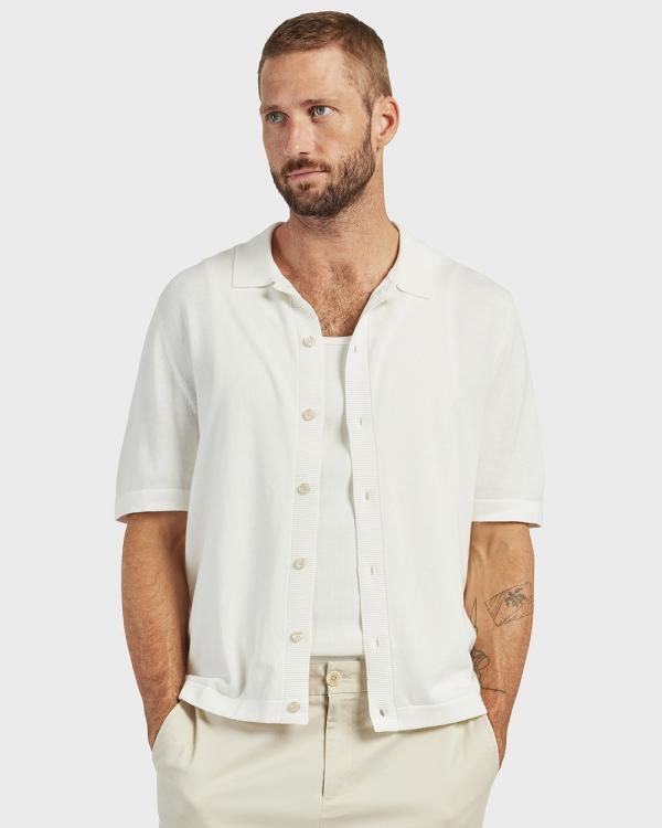 Academy Brand - Jackson Rib Knit Polo - Casual shirts (WINTER WHITE) Jackson Rib Knit Polo