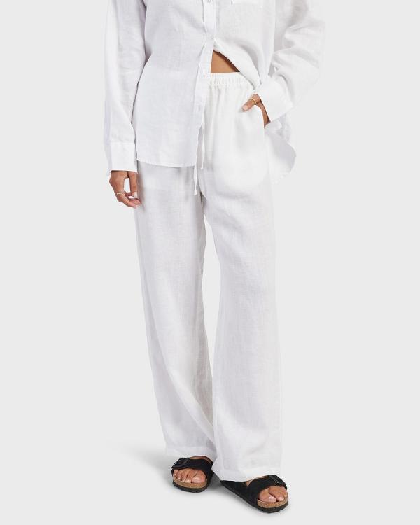Academy Brand - Riviera Linen Pant - Pants (WHITE) Riviera Linen Pant