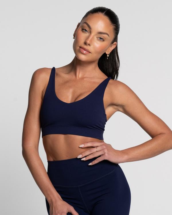 Active Basics - Cross Over Crop - Crop Tops (Marine) Cross Over Crop