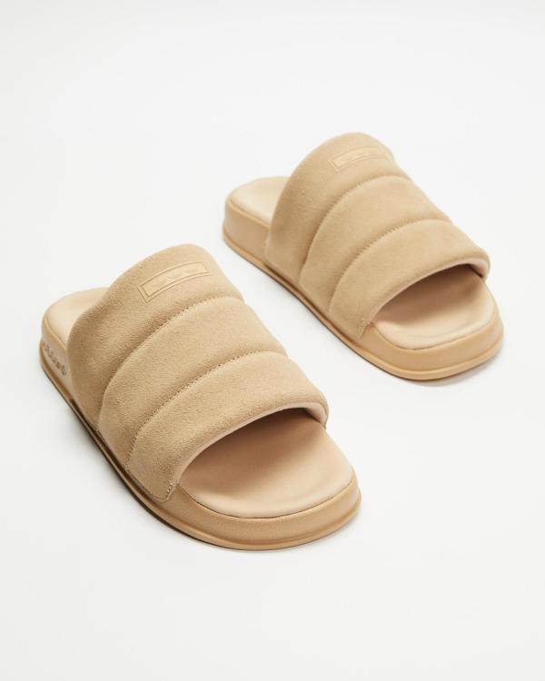 adidas Originals - Adilette Essential    Women's - Sandals (Magic Beige) Adilette Essential  - Women's