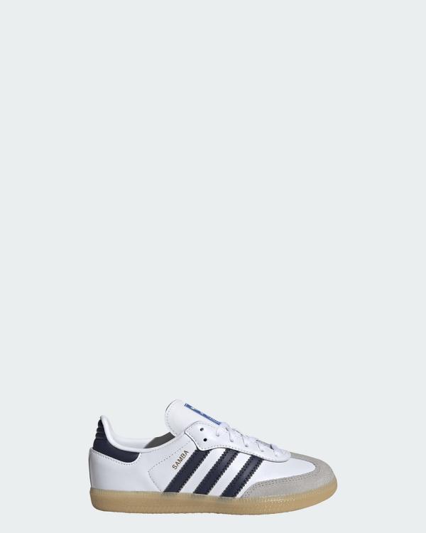 adidas Originals - Samba OG Shoes Kids - Performance Shoes (Cloud White / Collegiate Navy / Gum) Samba OG Shoes Kids