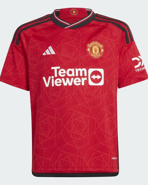 adidas Performance - Manchester United 23 24 Home Football Jersey Kids - Tops (Team Collegiate Red) Manchester United 23-24 Home Football Jersey Kids