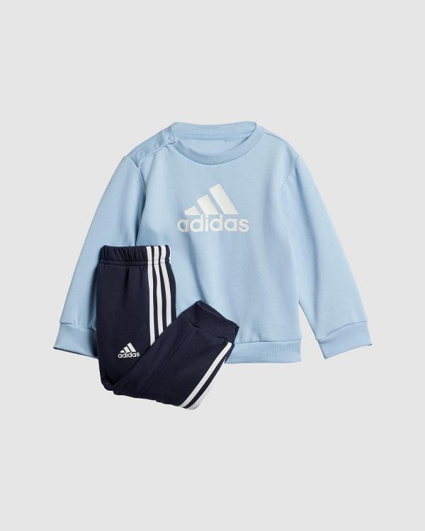 adidas Sportswear - Badge of Sport Jogger Set   Babies Kids - 2 Piece (Clear Sky & White) Badge of Sport Jogger Set - Babies-Kids