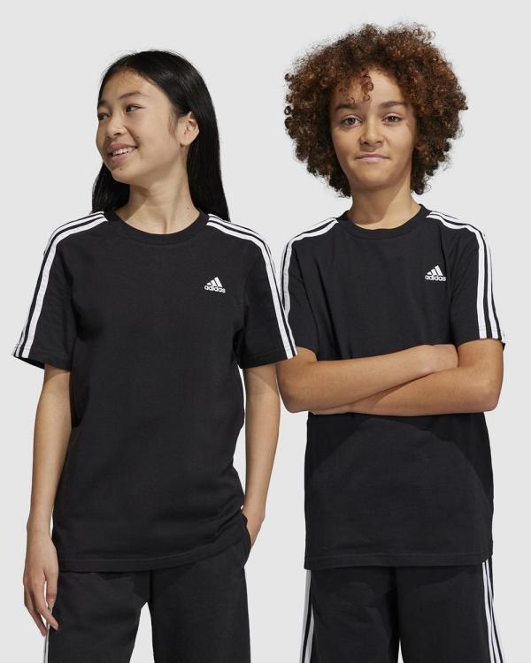 adidas Sportswear - Essential 3 Stripes Tee   Teens - T-Shirts & Singlets (Black & White) Essential 3-Stripes Tee - Teens