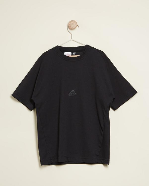 adidas Sportswear - J Zne Tee   Kids Teens - T-Shirts & Singlets (Black & Black) J Zne Tee - Kids-Teens