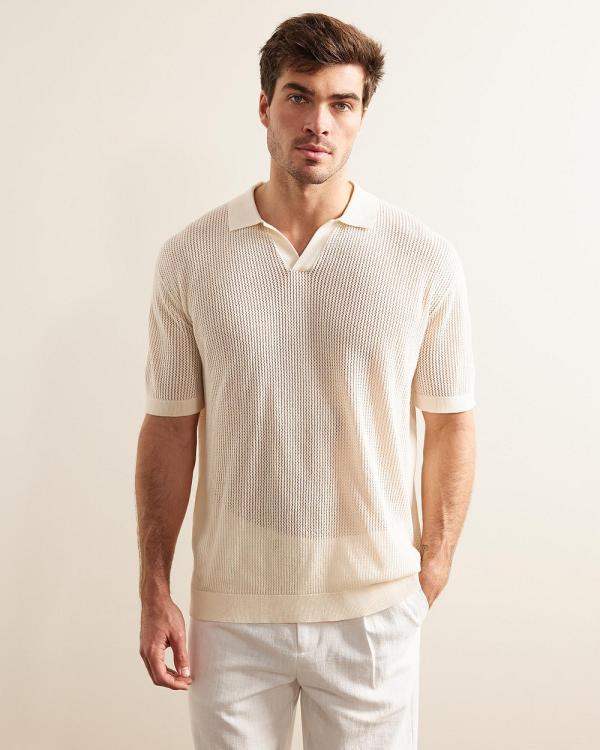 AERE - Porter Organic Cotton Polo - Shirts & Polos (Cream) Porter Organic Cotton Polo