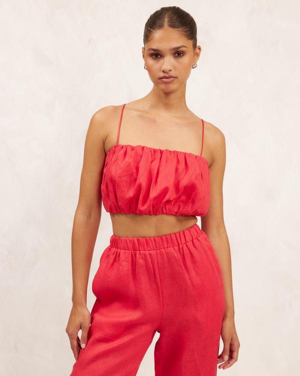 AERE - Ruched Bodice Top - Cropped tops (Cherry) Ruched Bodice Top