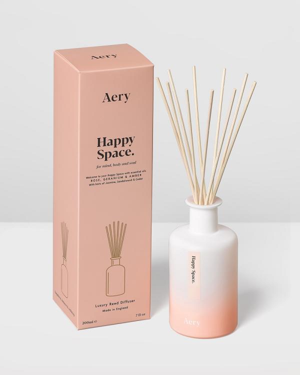 Aery Living - Aromatherapy 200ml Reed Diffuser Happy Space - Diffusers (Pink) Aromatherapy 200ml Reed Diffuser Happy Space