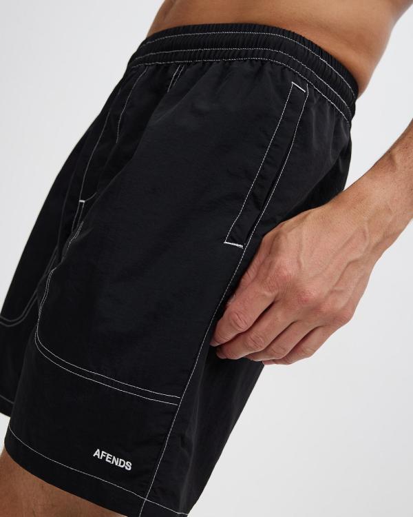 Afends - Baywatch Recycled 18 Swim Shorts - Swimwear (Black) Baywatch Recycled 18 Swim Shorts