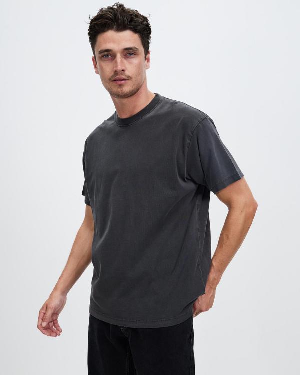 Afends - Genesis Recycled Boxy Fit Tee - T-Shirts & Singlets (Stone Black) Genesis Recycled Boxy Fit Tee