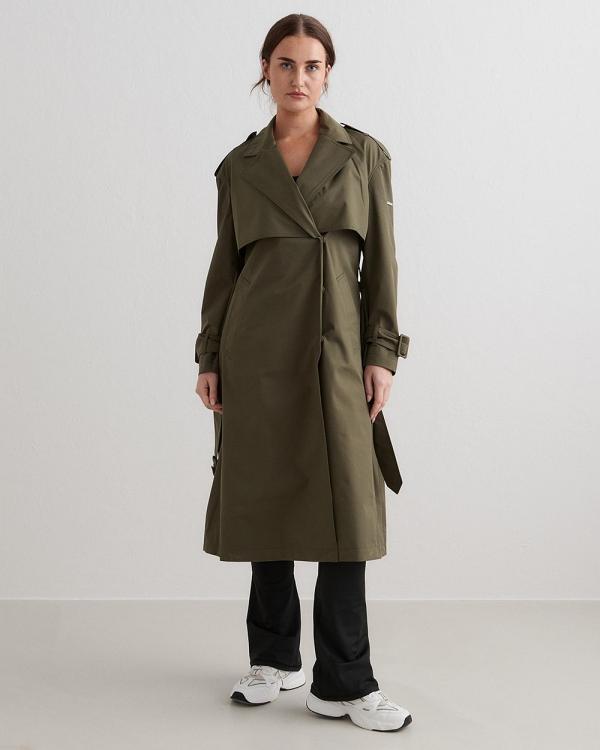 Aim'n - Recycled Tech Trench Coat - Trench Coats (Khaki) Recycled Tech Trench Coat