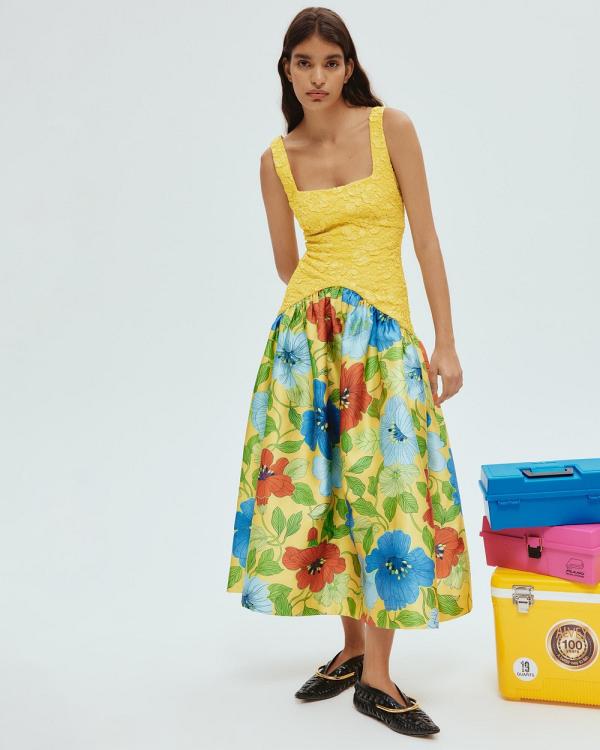 Alemais - Verna Gown - Printed Dresses (Lemon) Verna Gown