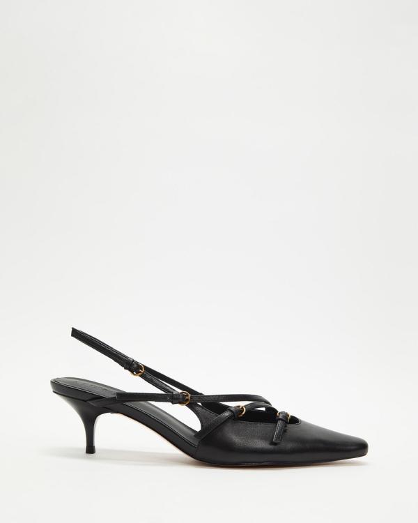 Alias Mae - Iris Heels - Mid-low heels (Black Leather) Iris Heels