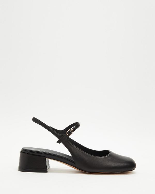 Alias Mae - Lucie Heels - Mid-low heels (Black Leather) Lucie Heels