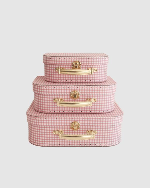 Alimrose - Kids Carry Case Set Gingham - Accessories (Pink) Kids Carry Case Set Gingham