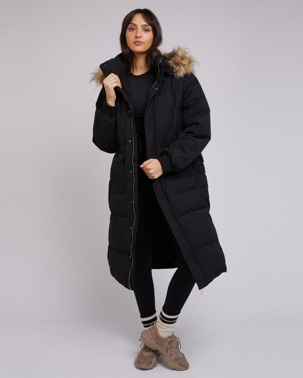 All About Eve - Active Fur Longline Puffer - Coats & Jackets (BLACK) Active Fur Longline Puffer