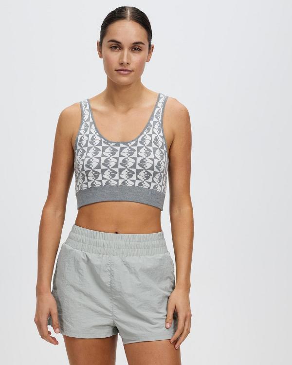 All Fenix - Jacquard Knit Crop Top - Sports Bras (Steel & Milk) Jacquard Knit Crop Top