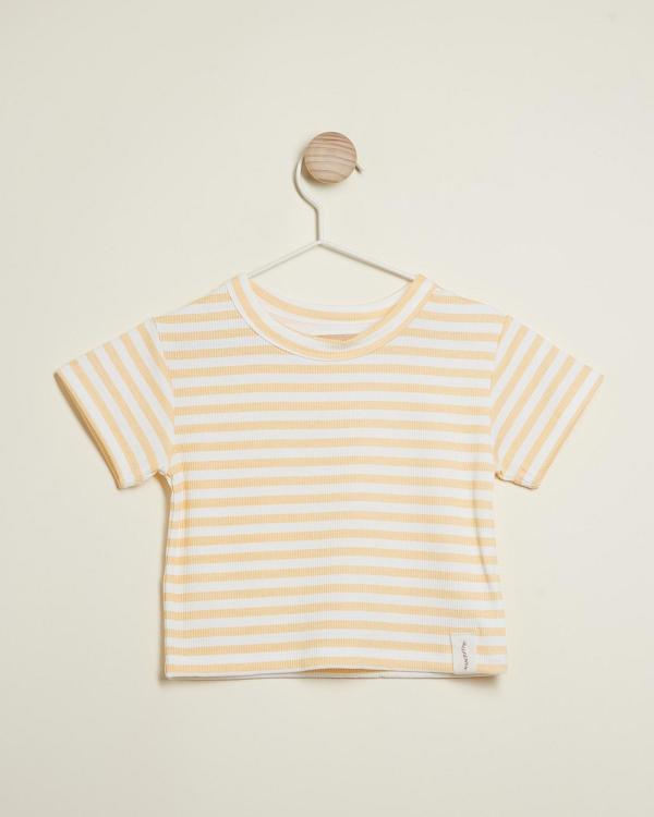 All Fenix - Mini Rib Stripe Tee   Babies Kids - T-Shirts & Singlets (Sunrise Yellow) Mini Rib Stripe Tee - Babies-Kids