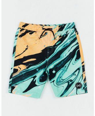 Alphabet Soup - Kids Twister Boardshort Melon Asst - Swimwear (Multi) Kids Twister Boardshort Melon Asst