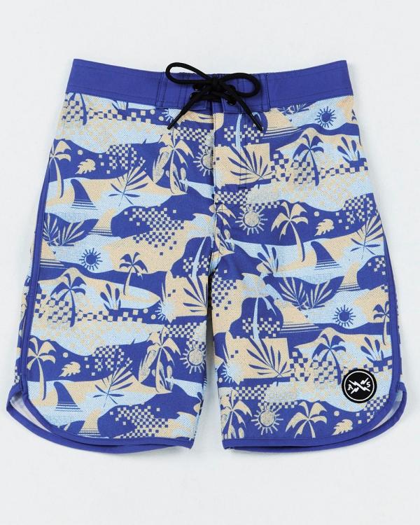 Alphabet Soup - Teen Poolside Boardshort Ocean Asst - Swimwear (Blue-Green) Teen Poolside Boardshort Ocean Asst