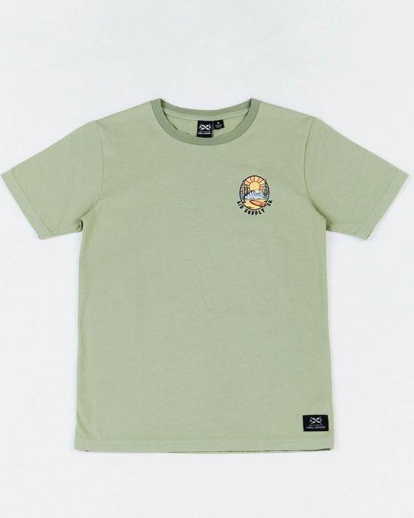 Alphabet Soup - Teen Sunbeam Short Sleeve Tee Thyme - Short Sleeve T-Shirts (Green) Teen Sunbeam Short Sleeve Tee Thyme