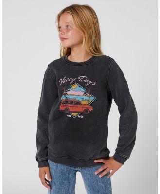 Alphabet Soup - Teens Vacay Days Crew Washed Black - Jumpers & Cardigans (Black) Teens Vacay Days Crew Washed Black