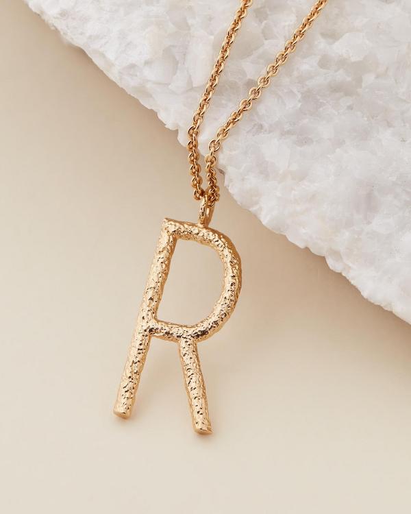 Amber Sceats - Grande Letter Necklace   R - Jewellery (Gold) Grande Letter Necklace - R