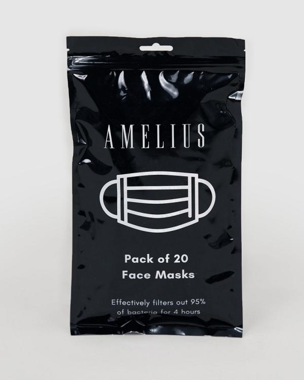 Amelius - 2 Packs of 20 Disposable Face Masks - Wellness (Pink/White) 2 Packs of 20 Disposable Face Masks